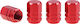 AMiO Car Tire Valve Caps Aluminum Red 4pcs