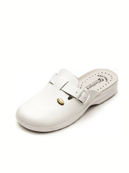 Sanitaire Lederholzschuhe Anatomisch Weiße