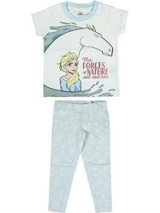 Set Pentru Copii Cu Pantaloni Vară 2 Bucăți Albe Frozen Ii