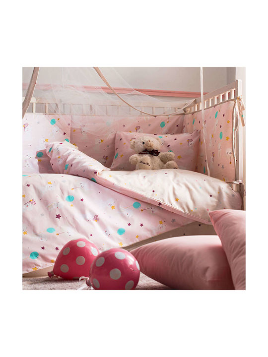 Vesta Home Baby Duvet Cover Set With Pillowcase Cat Pink 120x160cm