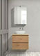 Mabo Single 060 Cabinet de chiuveta cu oglindă και Φωτιστικό M60xL60xH Stejar
