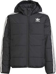 Adidas Kids Sports Jacket short Hooded Black Adicolor