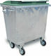 Green City International Metal Coș de gunoi Deșeuri Coșuri de gunoi cu roți 770lt Argintiu