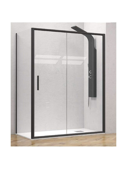 Karag Efe 400 NP-10 Καμπίνα Ντουζιέρας με Συρόμενη Πόρτα 120x80x190cm Clear Glass Nero