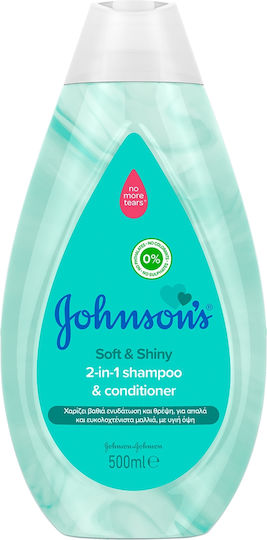 Johnson & Johnson Υποαλλεργικό Παιδικό Conditioner & Σαμπουάν No More Tangles σε Μορφή Gel 500ml
