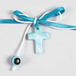 Mouchtaris Collection Christening Charm Pin Turquoise 50pcs