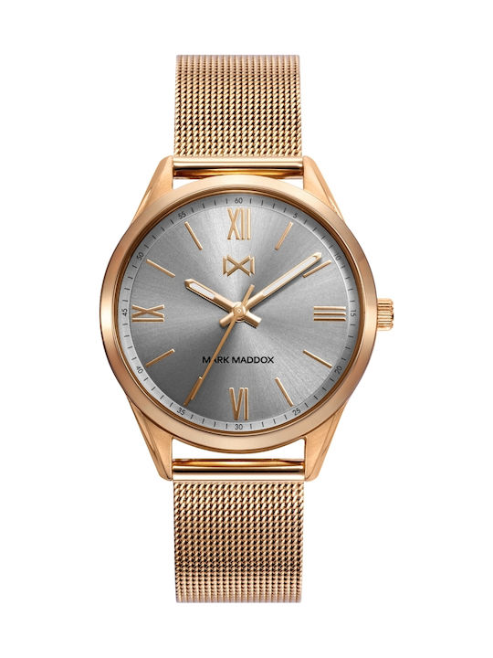 Mark Maddox Watch with Pink Gold Metal Bracelet