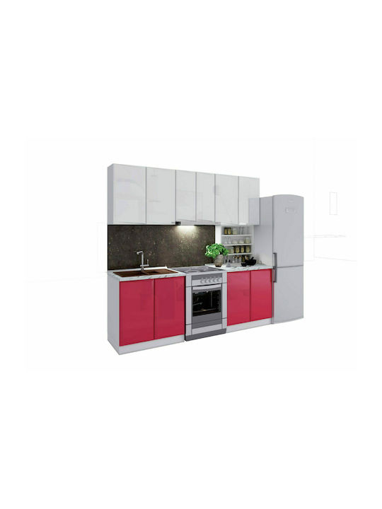 Комплект кухненски шкафове, монтирани на стена и под Glantz 340 340x60x217см Beri - Λευκό