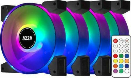 Azza Hurricane II Digital Вентилатор за Кутия 120мм (1800 оборота / 43.06cfm) с RGB Осветление и Свързване 4-изводна ШИМ 4бр