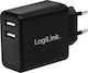LogiLink LogiLink Handyladegerät Ohne Kabel mit 2 USB-A Ausgangsanschlüsse 12W Schwarz