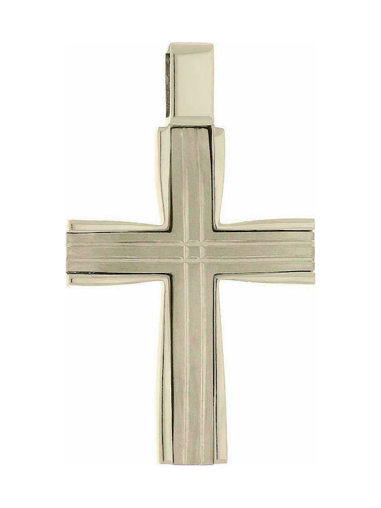 Q-Jewellery Men's White Gold Cross 14K