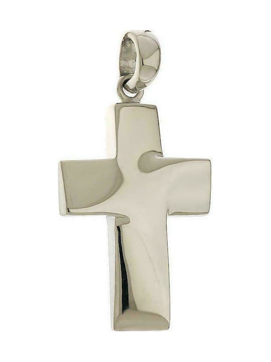 Q-Jewellery Men's White Gold Cross 14K