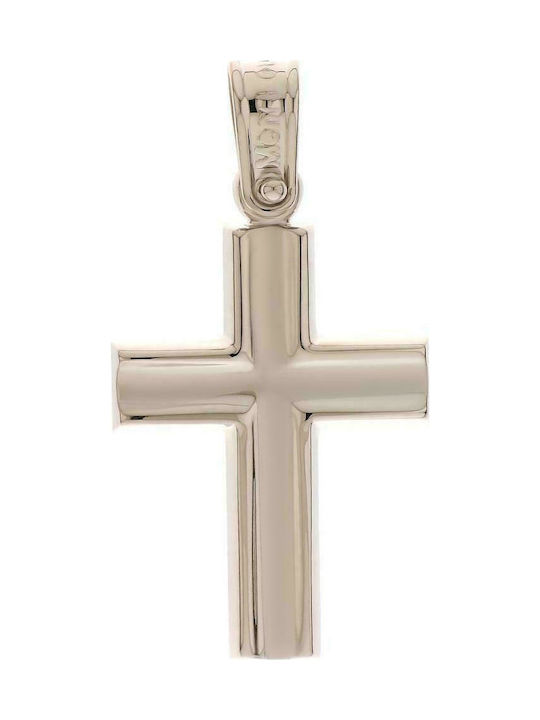 Q-Jewellery Herren Weißgold Kreuz 14K