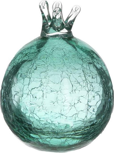 Inart Tabletop Lucky Charm Pomegranate Veraman made of Glass 9x9cm 1pcs
