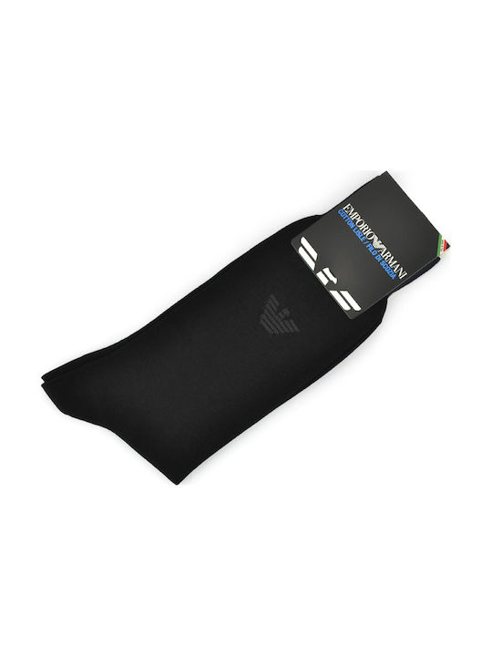 Emporio Armani Men's Solid Color Socks Black