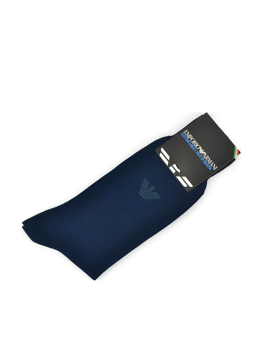 Emporio Armani Men's Solid Color Socks Blue