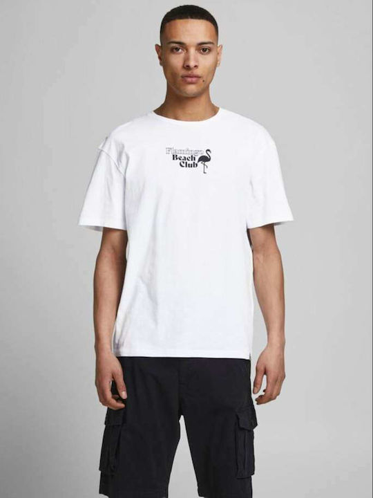 Jack & Jones Ανδρικό T-shirt Λευκό Με Στάμπα