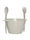 Click Plastic Salad Bowl with Salad Spoons Grey 31x24x15cm