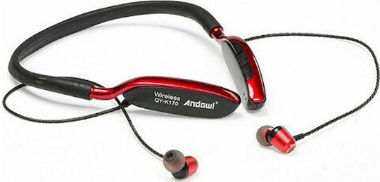 Andowl QY-K170 In-ear Bluetooth Handsfree Ακουστικά Κόκκινα