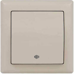 Mutlusan Daria Recessed Electrical Lighting Wall Switch with Frame Basic Aller Retour Illuminated Ecru