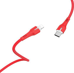 Hoco X45 Surplus PD LED / Geflochten USB-C zu Lightning Kabel 18W Rot 1m (HC-X45LR-PD)