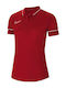 Nike Academy Women's Athletic Blouse Short Sleeve Burgundy