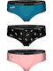 Good Vibes Βαμβακερά Femei Slip 3Pack Roz/Marine/Marine/Teal