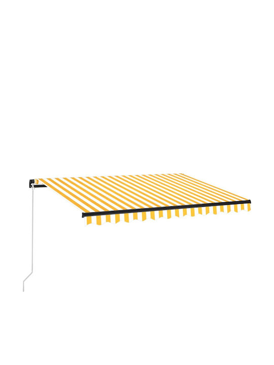 vidaXL Τέντα Βεράντας με Led Κίτρινο / Λευκό 3....