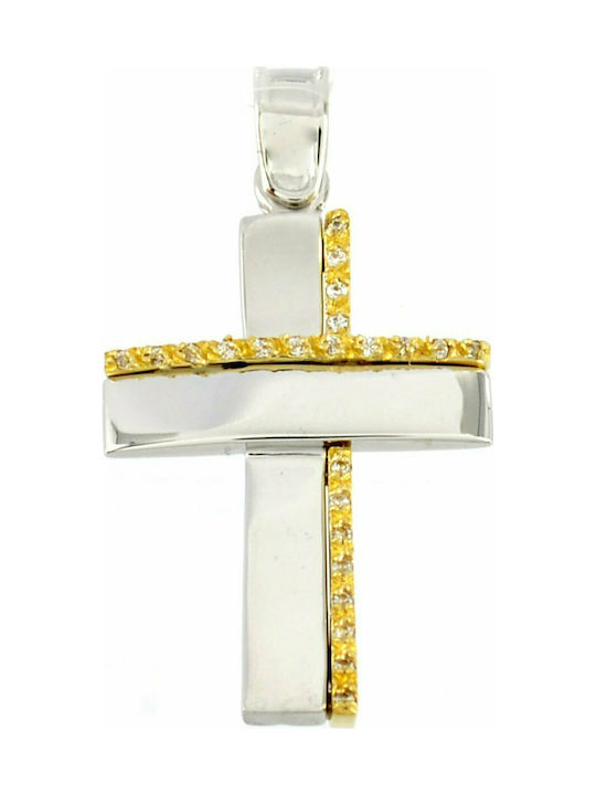 Triantos White Gold Cross 14K