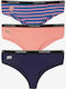 Good Vibes Βαμβακερά Women's Slip 3Pack Pink/Blue