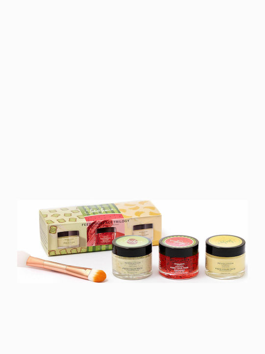 Revolution Beauty Jake-Jamie Feed your Face Trilogy Face Mask Collection Пътен комплект за Хидратация Revolution Beauty Jake-Jamie Feed your Face Trilogy Face Mask Collection Пътен комплект за Хидратация