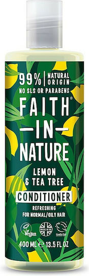Faith in Nature Lemon & Tea Tree Balsam Menținerea Culorii pentru Vopsit Păr 400ml