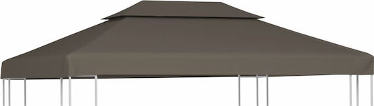 vidaXL Gazebo Cover 2 Levels 310gr/m² Brown with PVC Coating 3x4m