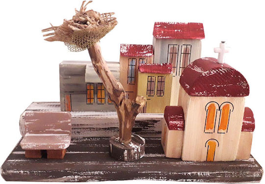 Kapadakis Wood Art Dekoratives Startseite aus Hölzernes 20x15x10cm 1Stück