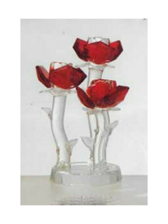 Καρβούνης Glass Flower Table Decor 7x7x13.5cm