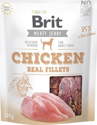 Brit Meaty Jerky Leckerli Hund mit Huhn 200gr DLZRITKSP0013