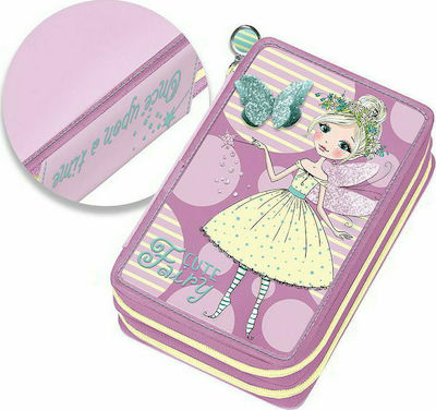 Graffiti Fairy Pencil Case Full with 2 Compartments Pink