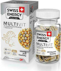 Swiss Energy Multivit Multivitamin für Energie & Stärkung des Immunsystems 30 Mützen