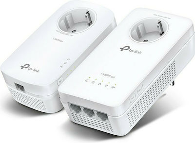 TP-LINK TL-WPA8631P KIT v2 Powerline Διπλό για Ασύρματη Σύνδεση Wi‑Fi 5 με Passthrough Πρίζα και 3 Θύρες Gigabit Ethernet