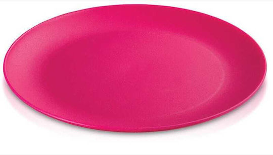 Viosarp Plate Shallow Plastic Pink with Diameter 23cm