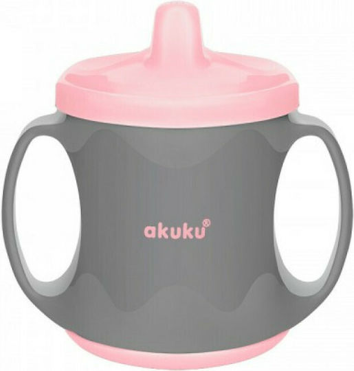 Akuku Non-spill Lern-Trinkflasche Kunststoff mit Griffen Gray für 6m+m+ 200ml