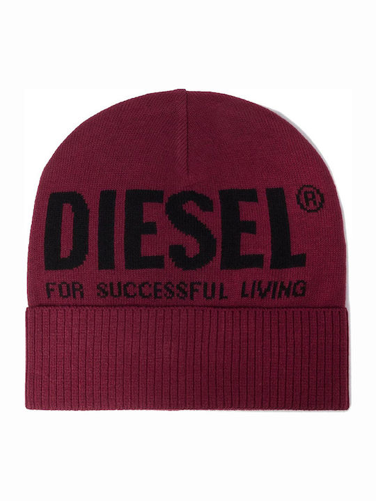 Diesel Beanie Masculin Căciulă Tricotat în culoarea Burgundy