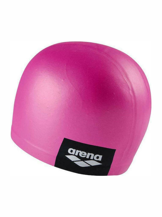 Arena Logo Moulded Silicone Adults Swimming Cap Pink