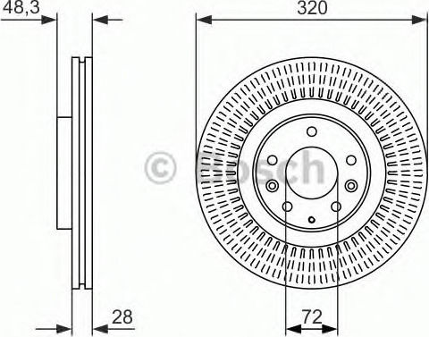 Bosch Σετ Δισκόπλακες Εμπρός 2τμχ για Mazda CX-7 320mm