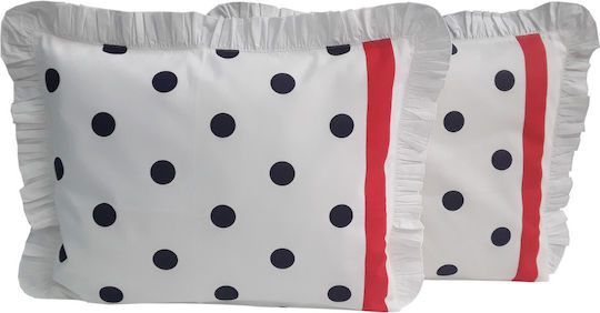 Beboulino Navio Set de față de pernă pentru copii din bumbac 100% 35x45buc Albe