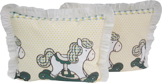 Beboulino Horse Set de față de pernă pentru copii din bumbac 100% 35x45buc White 703-1857-3545