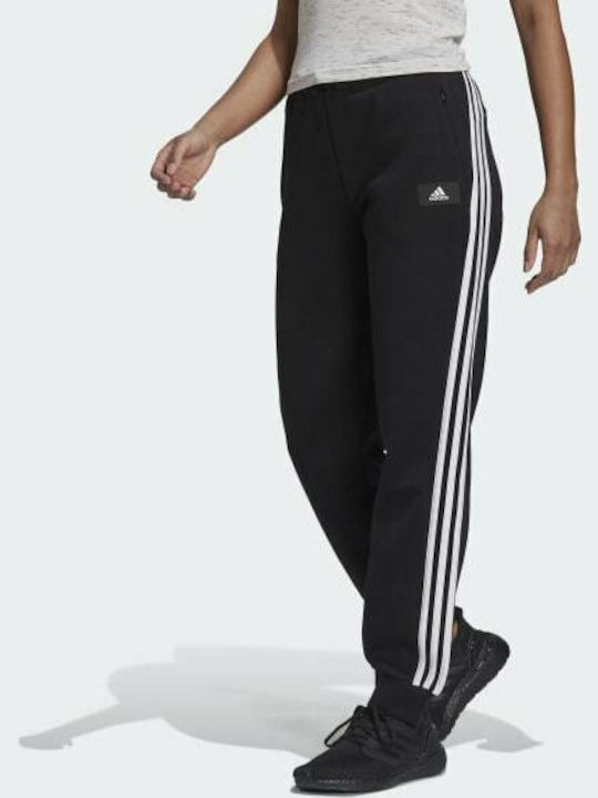 Adidas Ψηλόμεσο Παντελόνι Γυναικείας Φόρμας με Λάστιχο Μαύρο