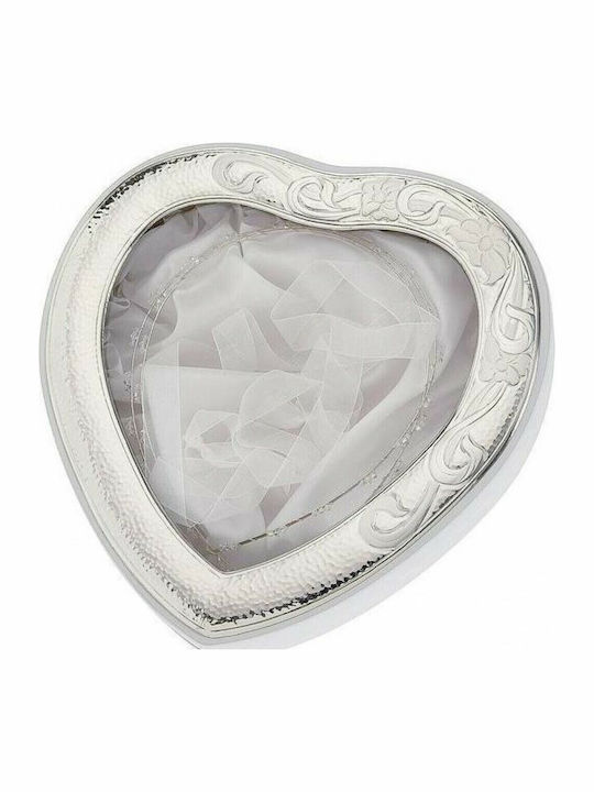 Prince Silvero Hochzeitskronen-Etui Herz Silver/White 27x23εκ.