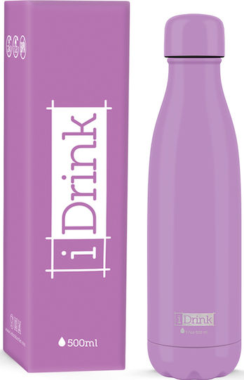 I-Total i Drink Bottle Thermos Stainless Steel BPA Free 500ml Purple