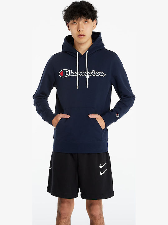 Champion Men's Sweatshirt with Hood and Pockets Navy Blue